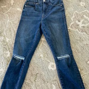 good american size 4/27 blue ripped skinnny jeans